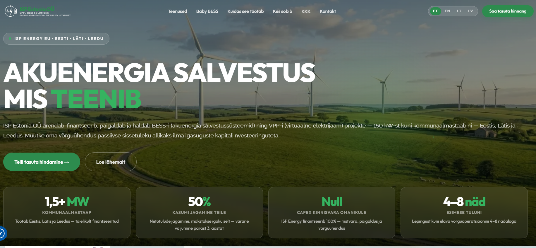 ISP Energy EU verkkosivusto